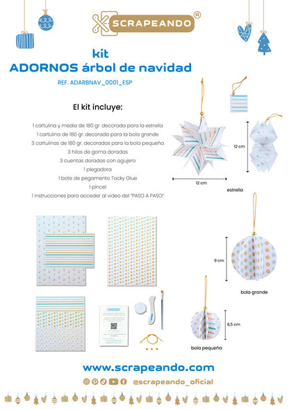 kit Adornos  árbol de Navidad  REF. ADARBNAV_0001_ESP en ESPAÑOL