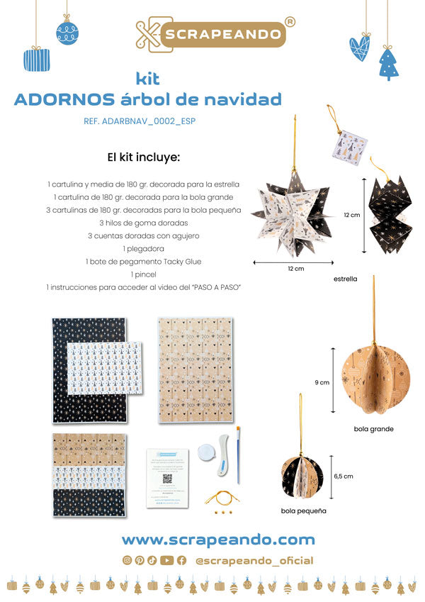 kit adornos árbol de Navidad   ref. ADARBNAV_0002_ESP en ESPAÑOL