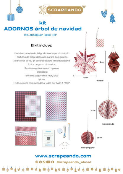 kit adornos árbol de Navidad   ref. ADARBNAV_0003_ESP en ESPAÑOL
