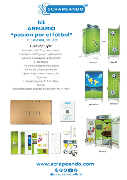 kit armario "Pasión por el fútbol" REF. ARMFUTB_0001_ESP en ESPAÑOL