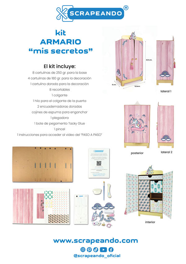 kit Armario "mis secretos"  REF. ARMSEC_0001_ESP en ESPAÑOL