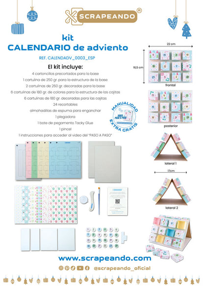 kit calendario de ADVIENTO ref. CALENDADV_0003_ESP en ESPAÑOL
