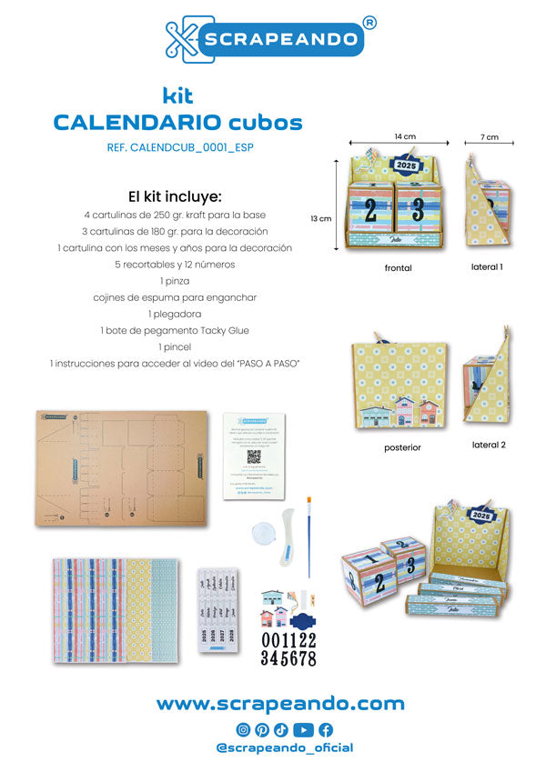kit calendario CUBOS ref. CALENDCUB_0001_ESP en ESPAÑOL
