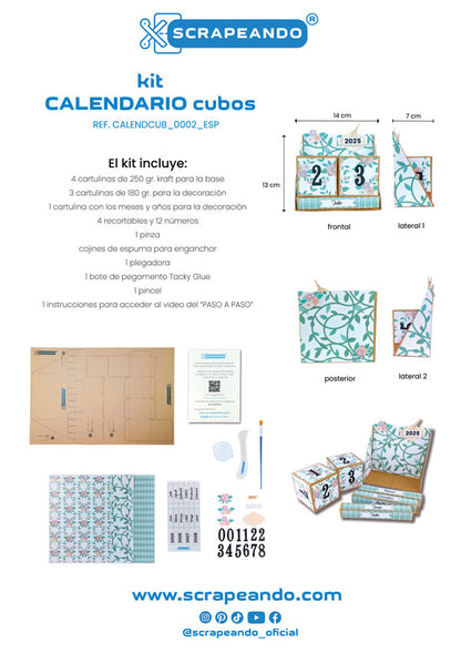 kit calendario CUBOS  ref. CALENDCUB_0002_ESP en ESPAÑOL