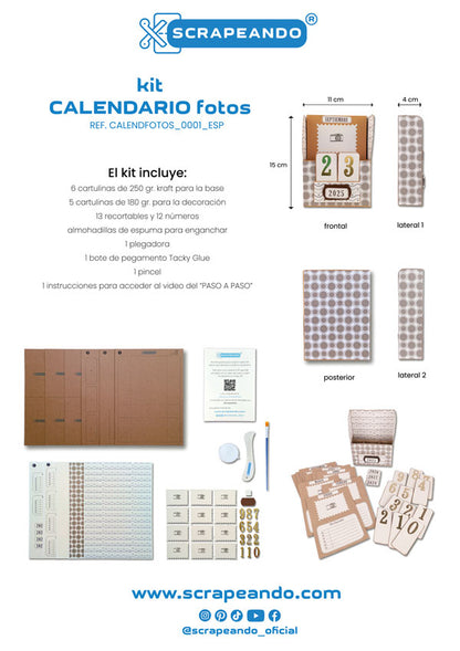 kit calendario fotos REF. CALENDFOTOS_0001_ESP en ESPAÑOL