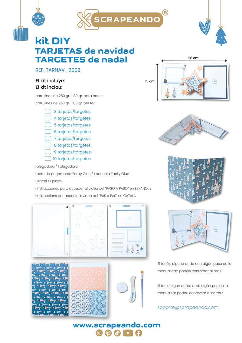 kit TARJETA NAVIDAD pop-up ESTRELLAS/ kit TARGETA NADAL pop-up ESTRELLES  ref. TARNAV_0002