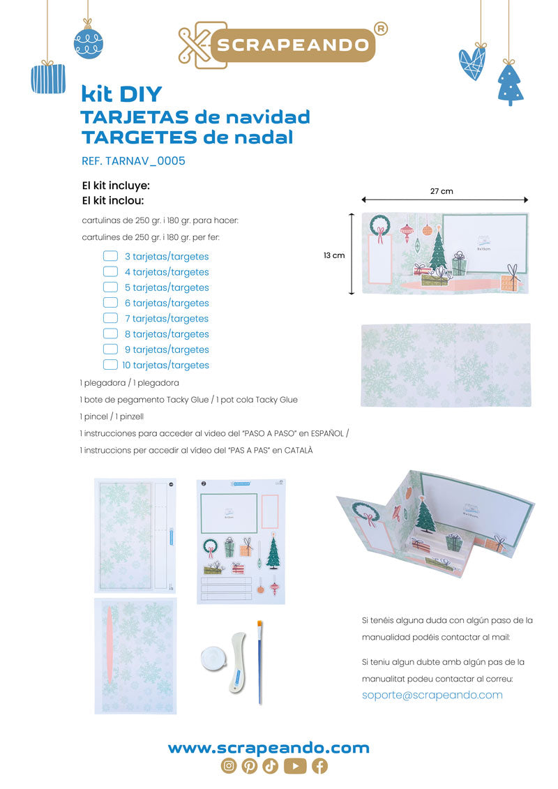 kit TARJETA NAVIDAD pop-up PAISAJE/ kit TARGETA NADAL pop-up PAISATGE  ref. TARNAV_0005
