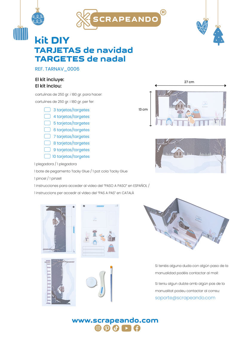 kit TARJETA NAVIDAD pop-up PAISAJE/ kit TARGETA NADAL pop-up PAISATGE  ref. TARNAV_0006