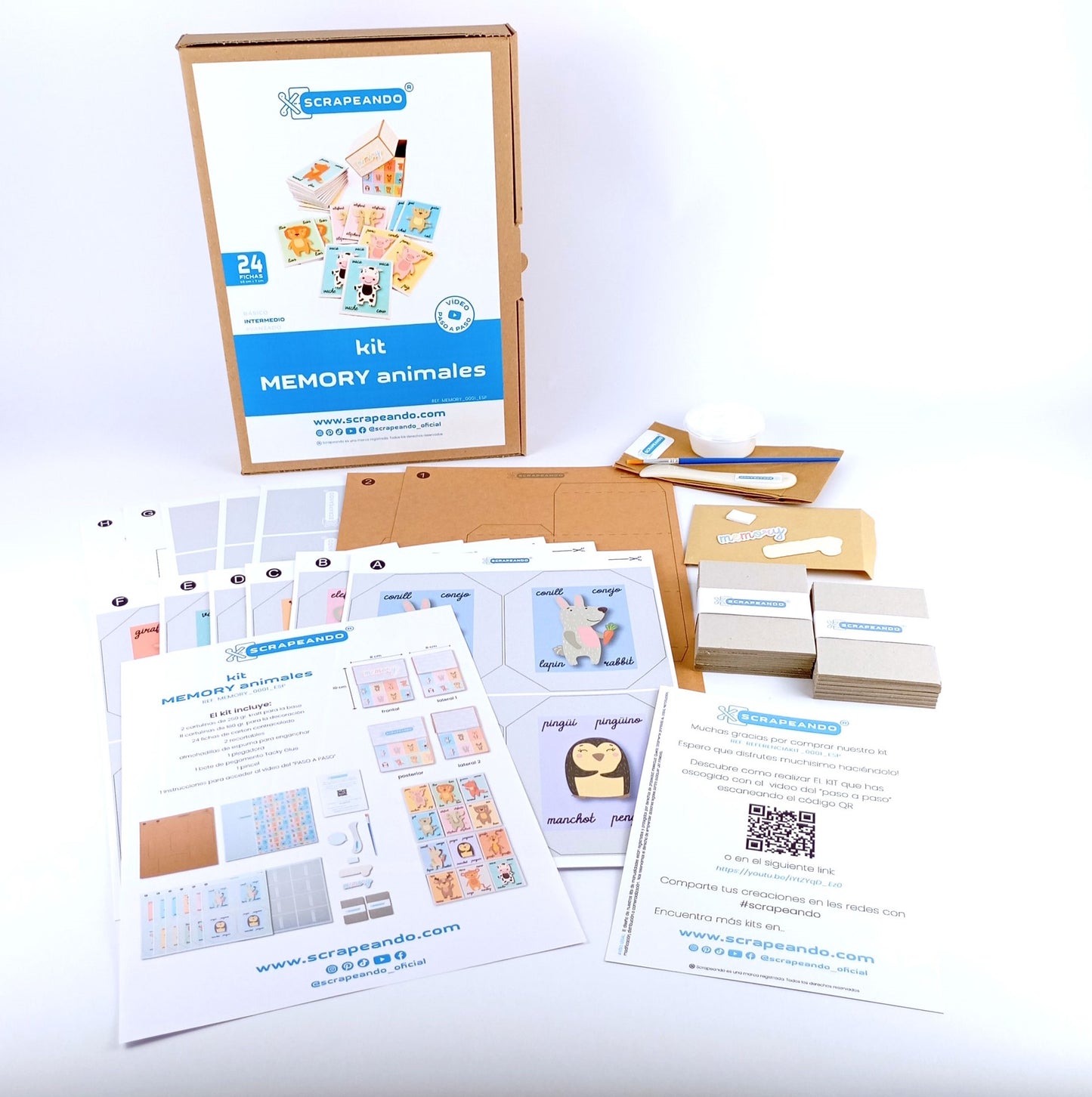 kit Memory ANIMALES  ref. MEMORY_0001_ESP en ESPAÑOL